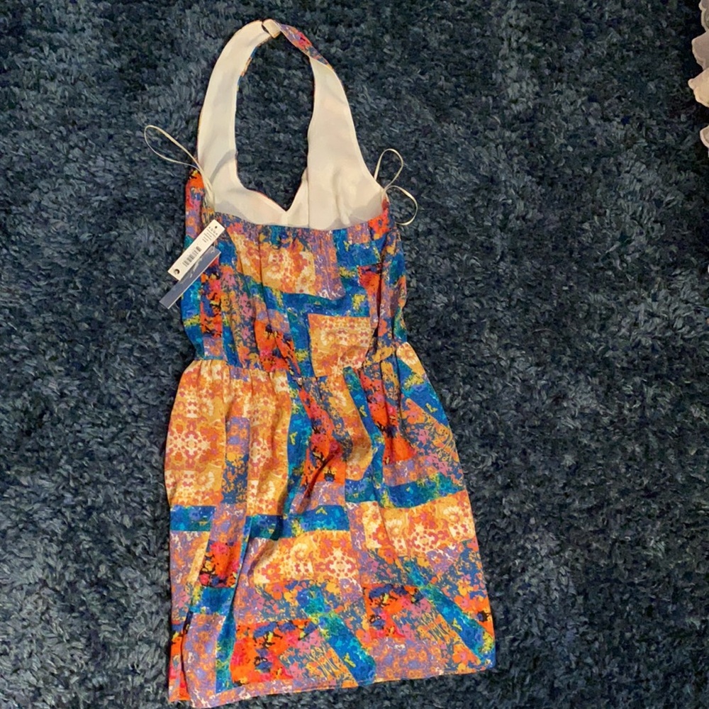 AQUA Patchwork halter backless style dress size S new with tags 100% polyester - Picture 5 of 10